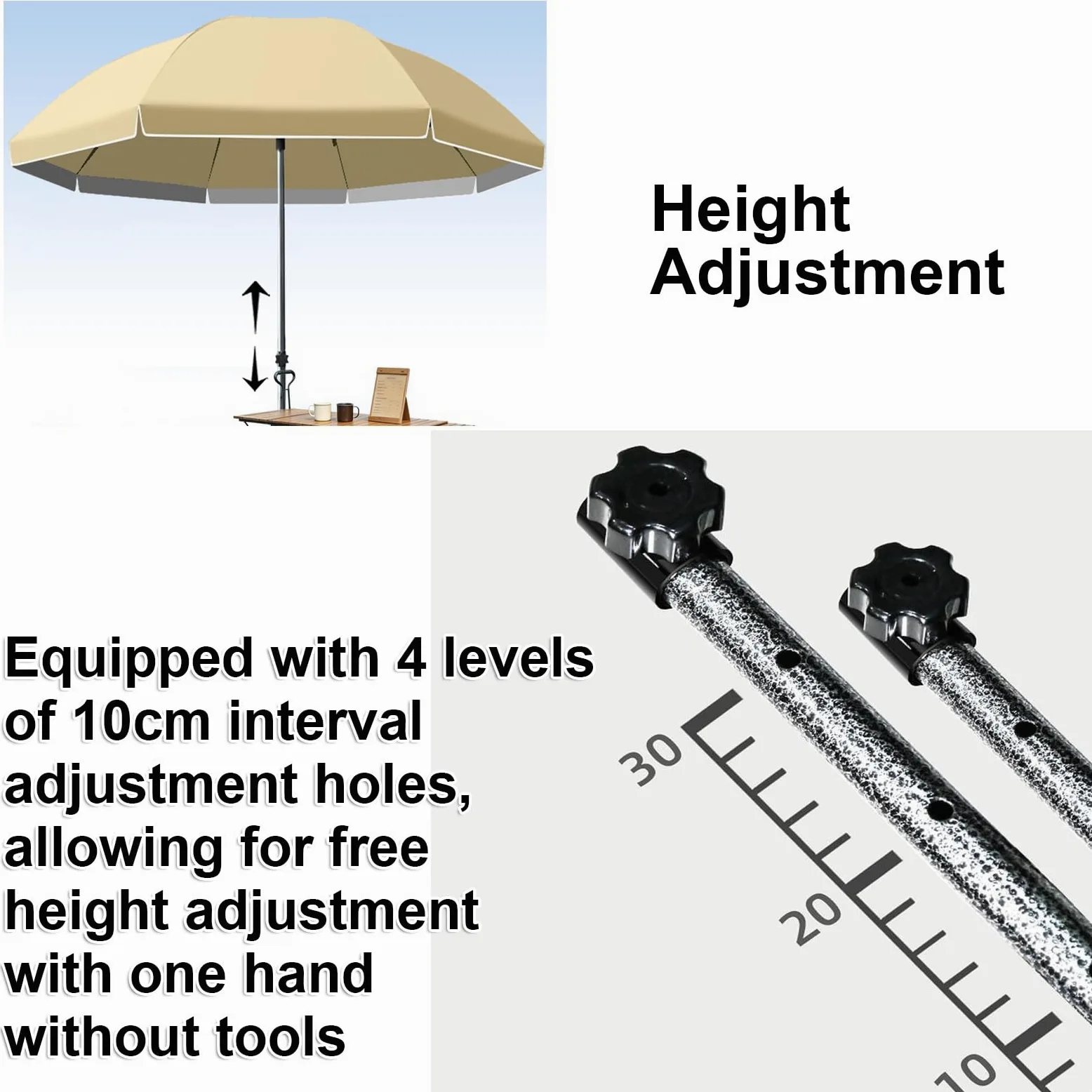 Sombrilla De Jardín Playa Con Forro Anti UV Toldo Redonda(Green,280cm) | Parasol Patios Grande con 8 Costillas, Altura Regulable, Sombrilla Mercado Para Pesca Picnic Terrazas