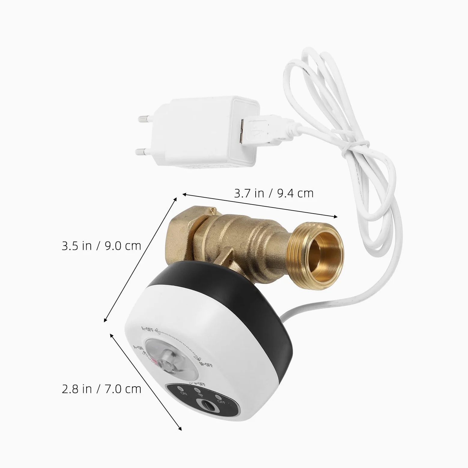 Hemobllo Válvula de Agua Inteligente Wifi Control Remoto con Temporizador y Sistema de Alarma Material PC y Abs, para Riego Automático y Cierre de Agua Seguro