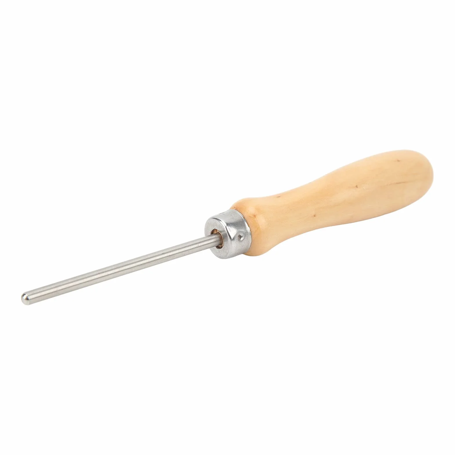 Punzón de cuerda de raqueta de acero inoxidable con mango de madera para reparación de tenis