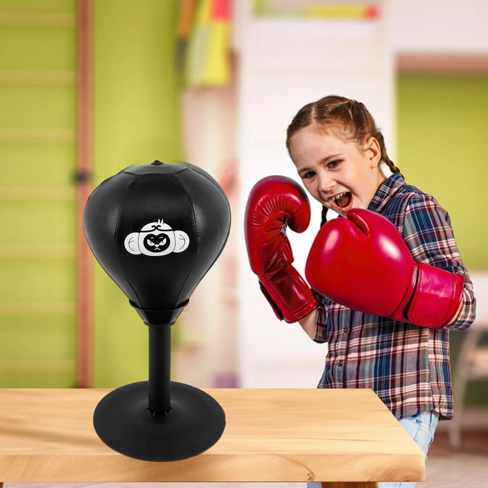 Saco de Boxeo de Escritorio con Ventosa, Fuerte Succión, Juguete de Relajación para Niños
