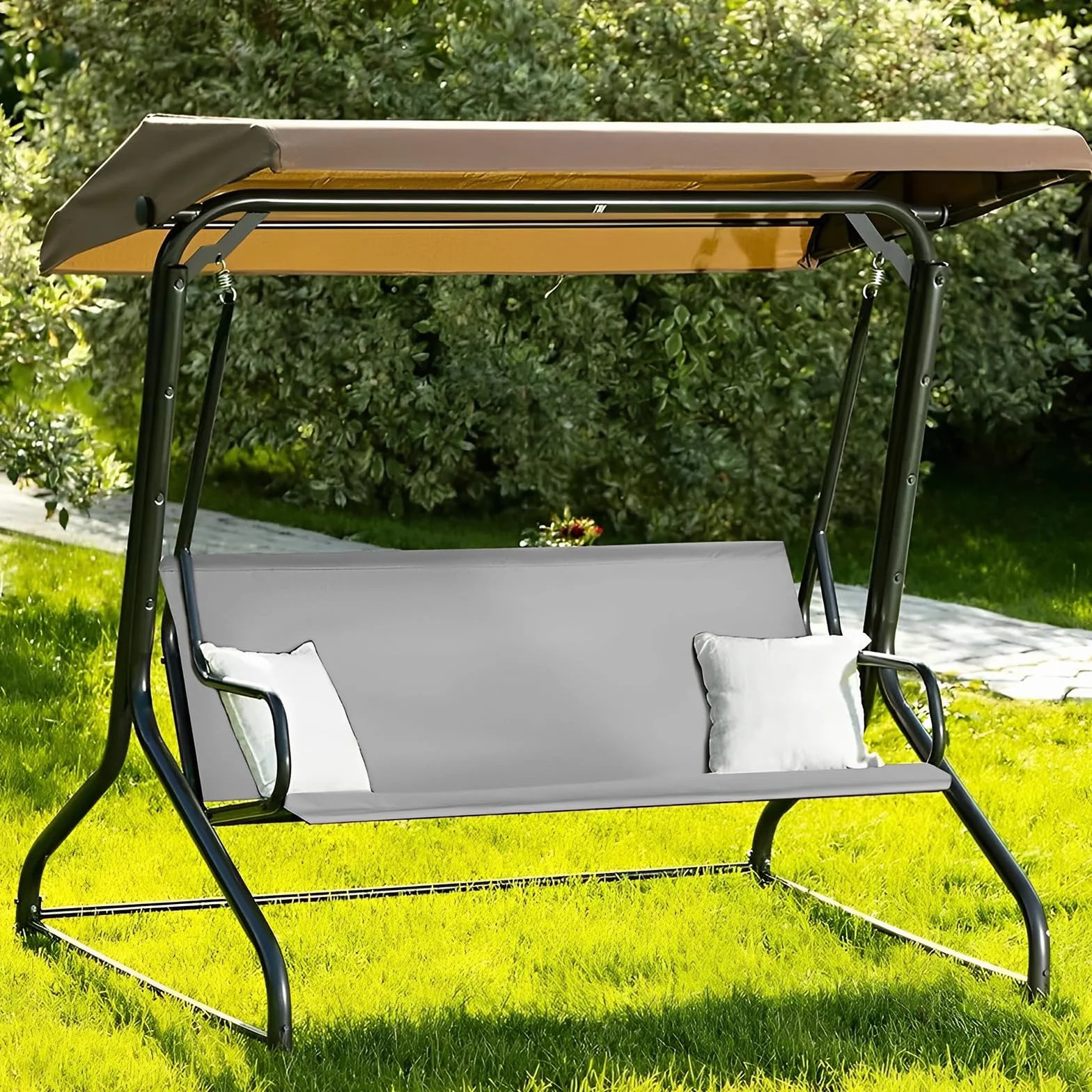 Piezas de repuesto para columpio de jardín, impermeable, funda para silla de jardín, funda para columpio de jardín, color gris, 115 x 48 x 48 cm