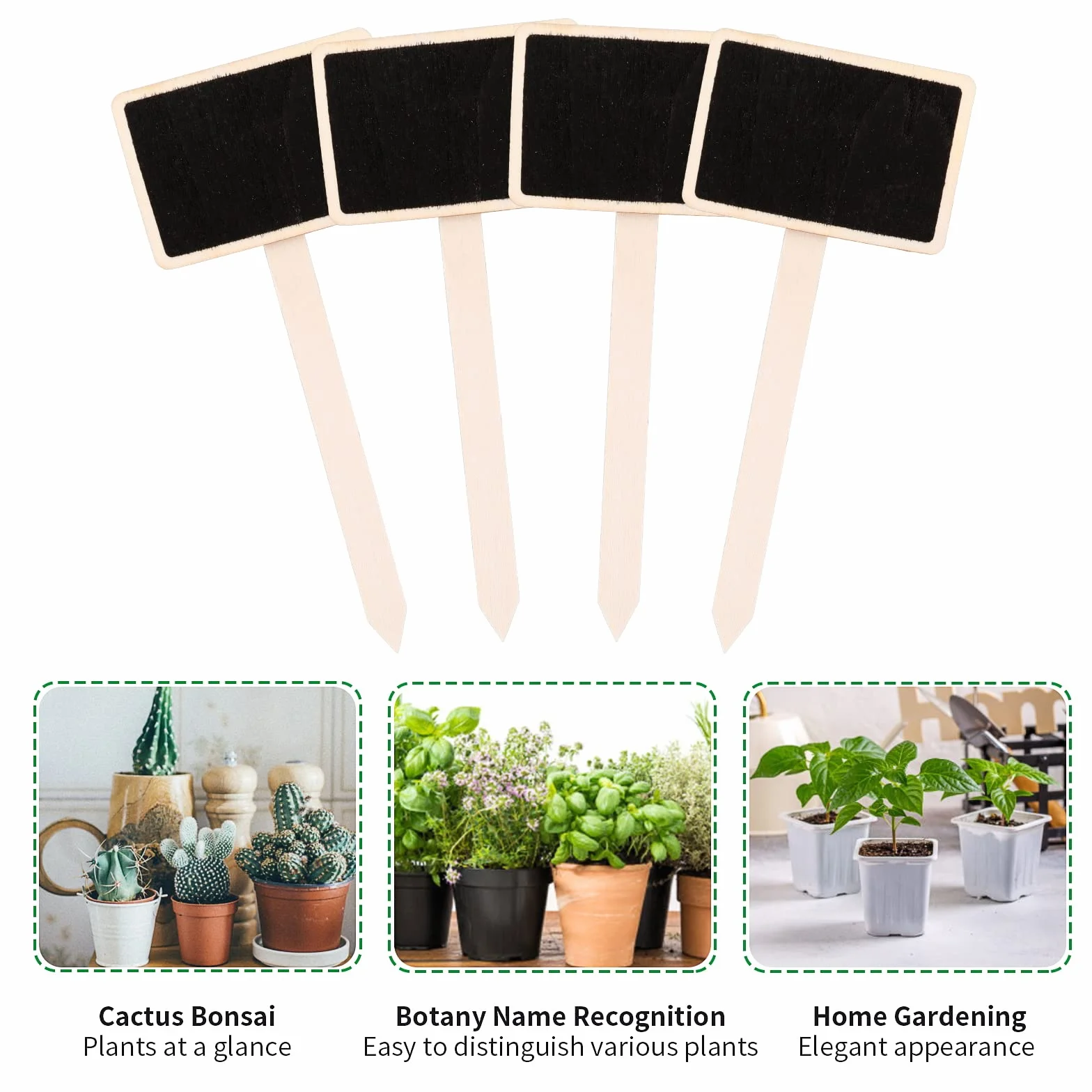 20 etiquetas de madera para plantas tipo T, marcador de plantas de jardín, etiquetas de plantas de jardín con bolígrafo de marcado para plantas de interior y exterior, semillas en maceta, hierbas,