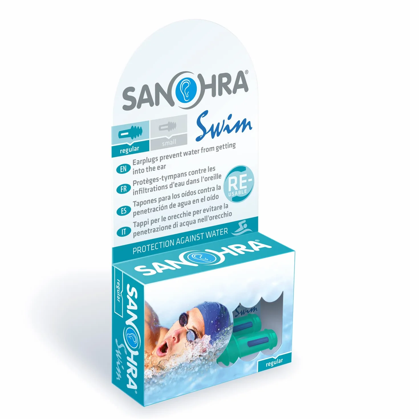 SANOHRA tapones para los oídos impermeables para nadar reutilizables 1 par adultos