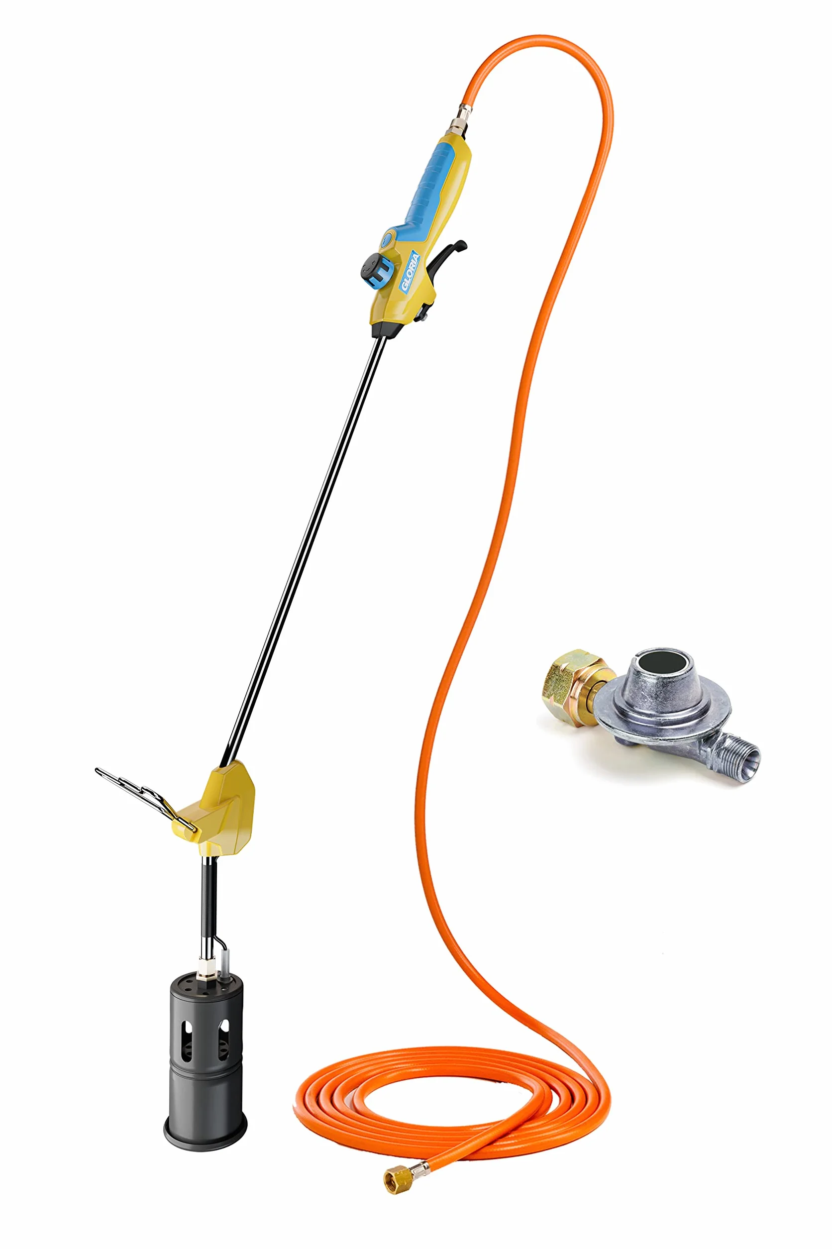 Gloria Flameador de gas Thermoflamm Bio Professional E+ Turbo Set – Potente para grandes superficies | Conexión de botella de gas comprimido | Quemador de malas hierbas/herbicidas | Incluye reductor