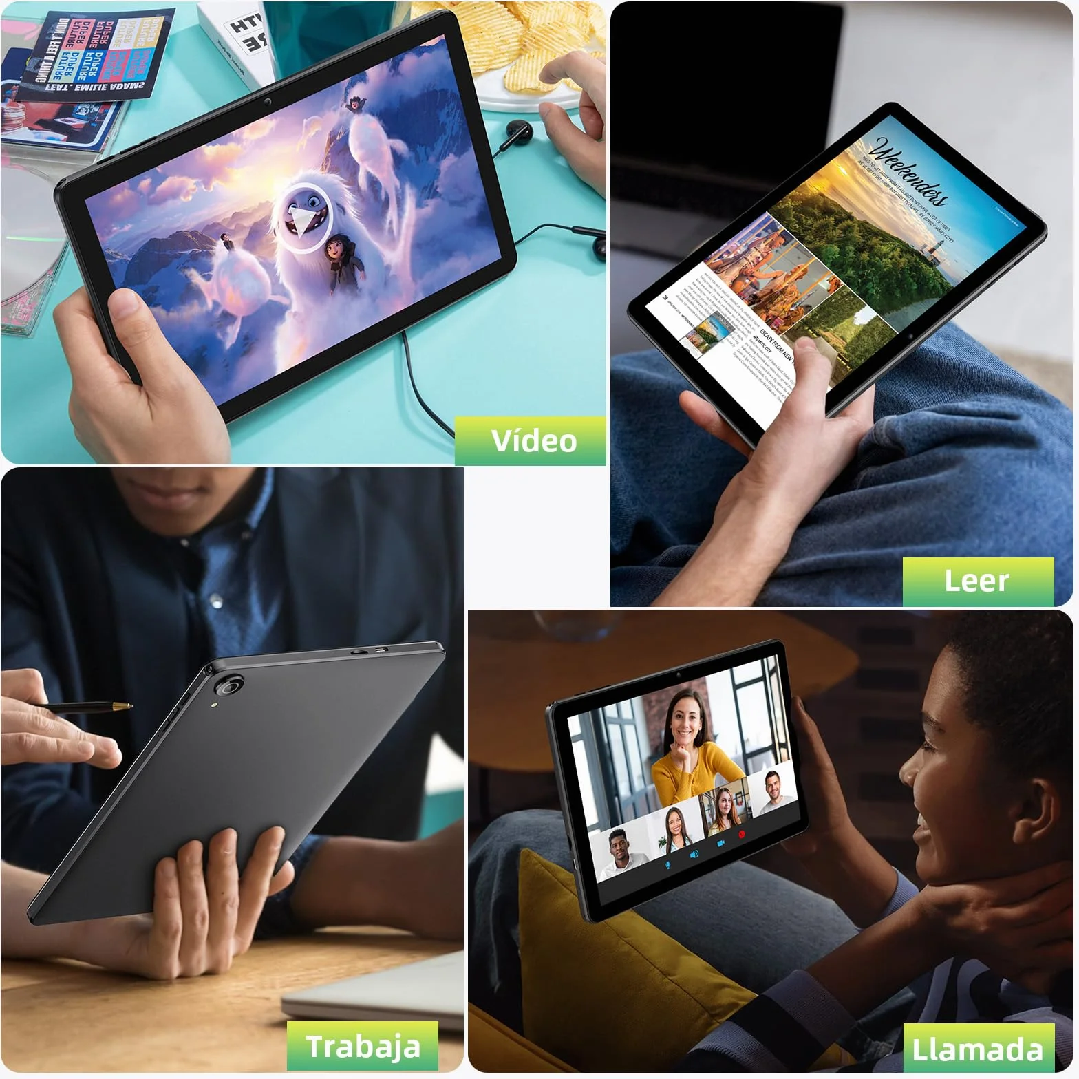 Tablet 10 Pulgadas Android 15 Unisoc T30 Quad-Core 18GB RAM 128GB ROM 1TB TF Pantalla HD IPS 1280x800 Cámara Dual 5MP+8MP 6000mAh WiFi 6 BT 5.0 Widevine L1 K70