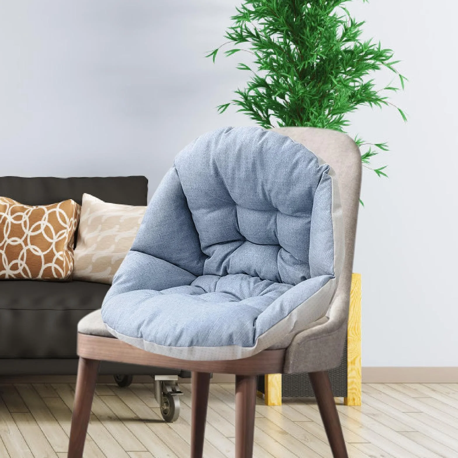 Colcolo Cojín de Respaldo para Silla de Columpio, Multifuncional, Cojín para Sillón, Cesta Colgante, Jardín y Porche, Azul