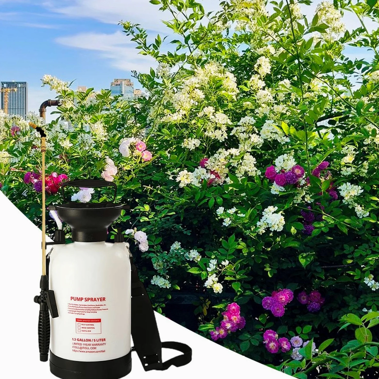 Pulverizador De Bomba para Jardín para Limpieza de Coche y Manual | Mochila con presión ajustable para Jardineros, Propietarios de Hogar, Paisajistas, Patio, Jardín, Granja y