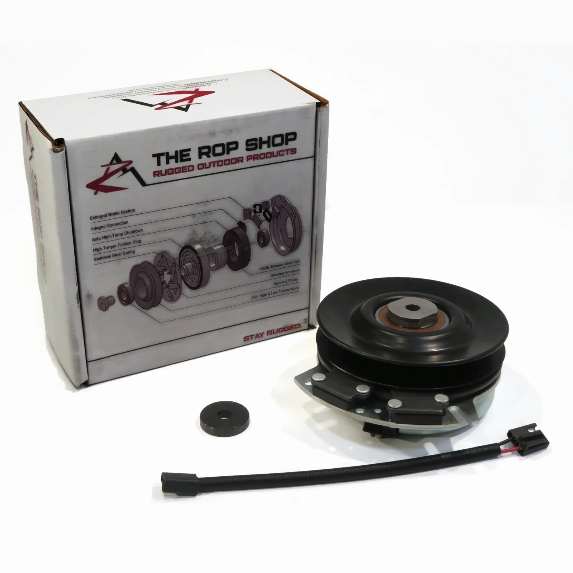 The ROP Shop Embrague eléctrico de toma de fuerza con arnés de cables para cortacésped Land Pride 890-134C, 890134C
