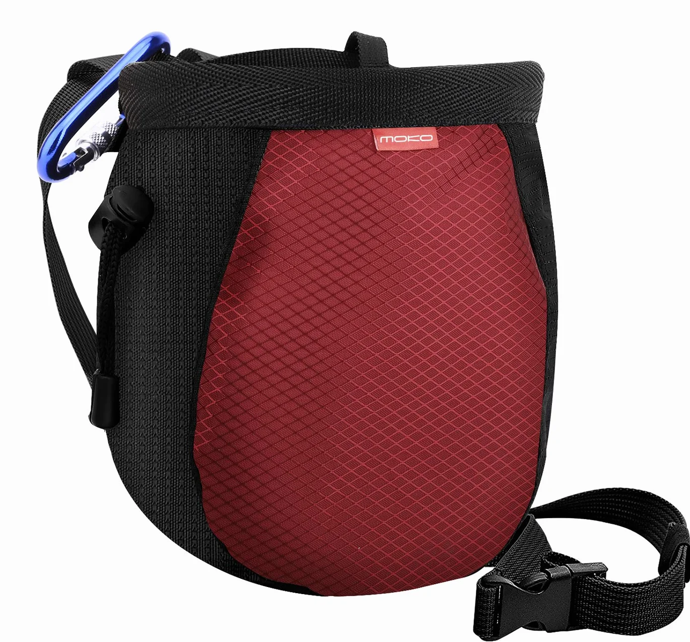 Moko Bolsa de Magnesia para Escalada con Cinturón Ajustable y Bolsillo Cremallera