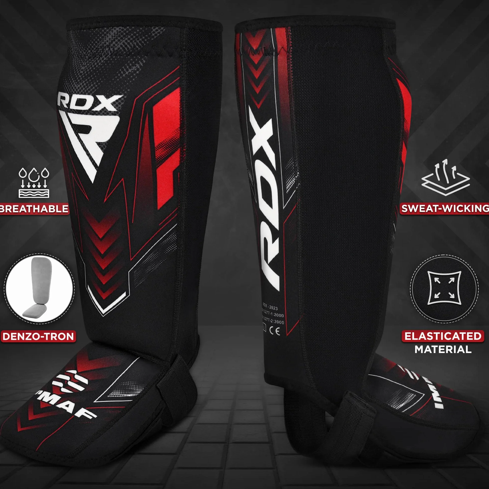 RDX Espinilleras de neopreno para MMA, kickboxing, artes marciales mixtas, protección de empeines, IMMAF