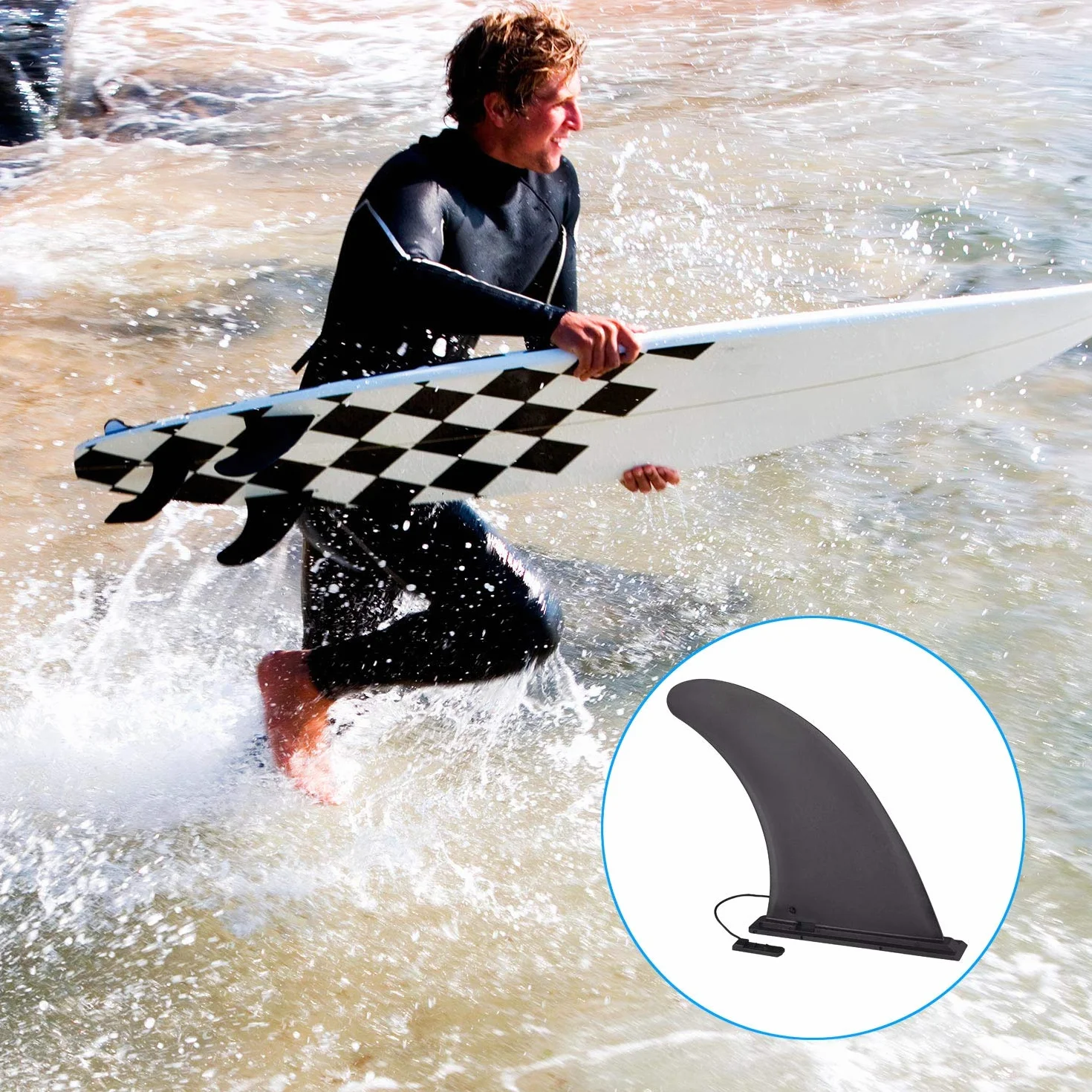 Universal Aleta de Tabla de Surf, Nylon Seguro Reforzado Quillas Surf, Accesorios Surf para Longboard, Paddle Board Inflable