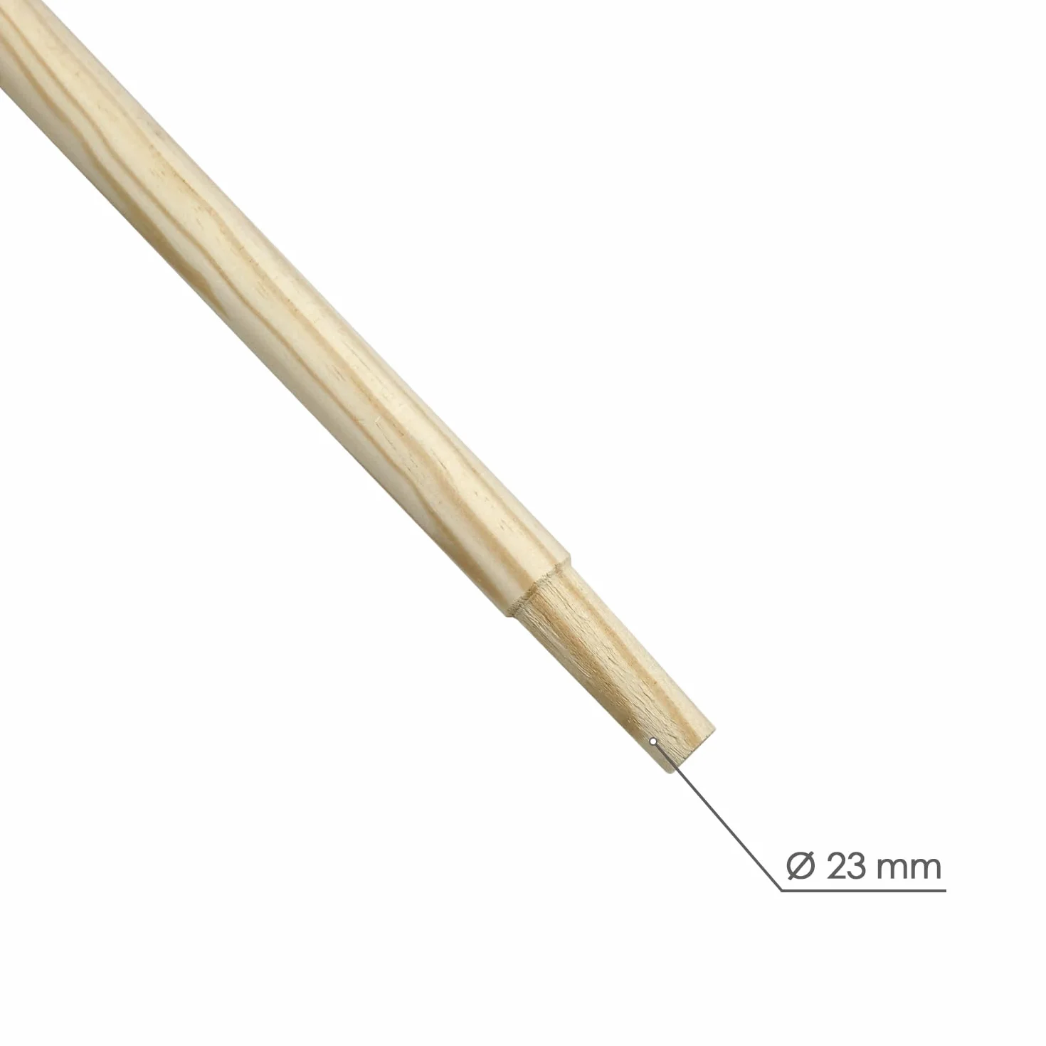 Mango madera conico 1500x28 mm. rastrillo plástico