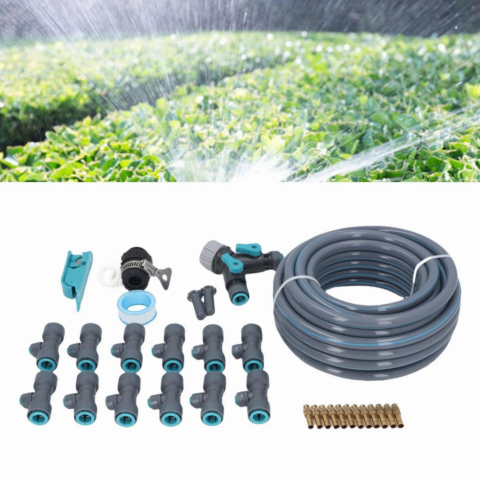 de riego de jardín, kits de riego por goteo automático, equipo de césped para Patio con gotero ajustable, manguera de 10m