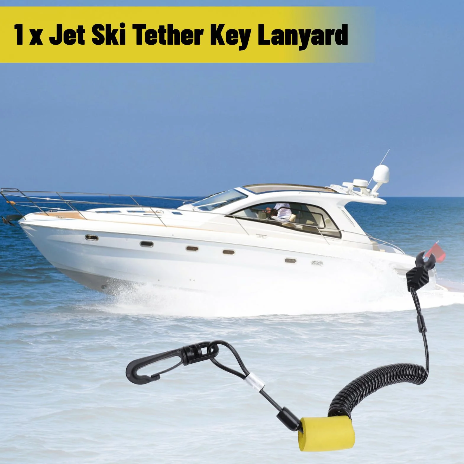 Llave de Capa de Vapor para Jet ski Lanyard Cuerda elástica Anti-Robo Clip de Reemplazo Sea doo GTI GTR GTX Spark