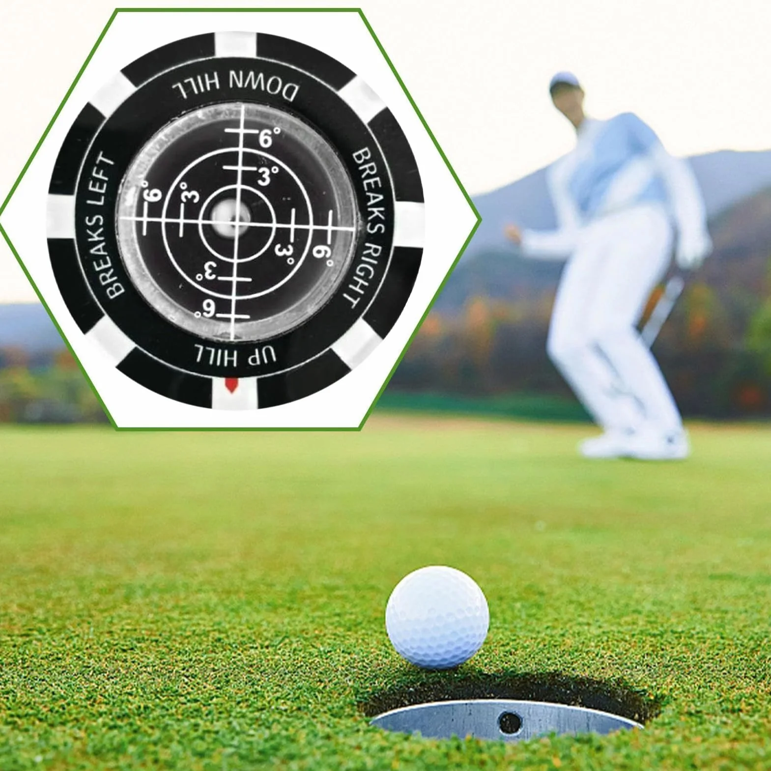 Green Reader Double Sided Level Golf Reading Aid Training Accessory for Golfers