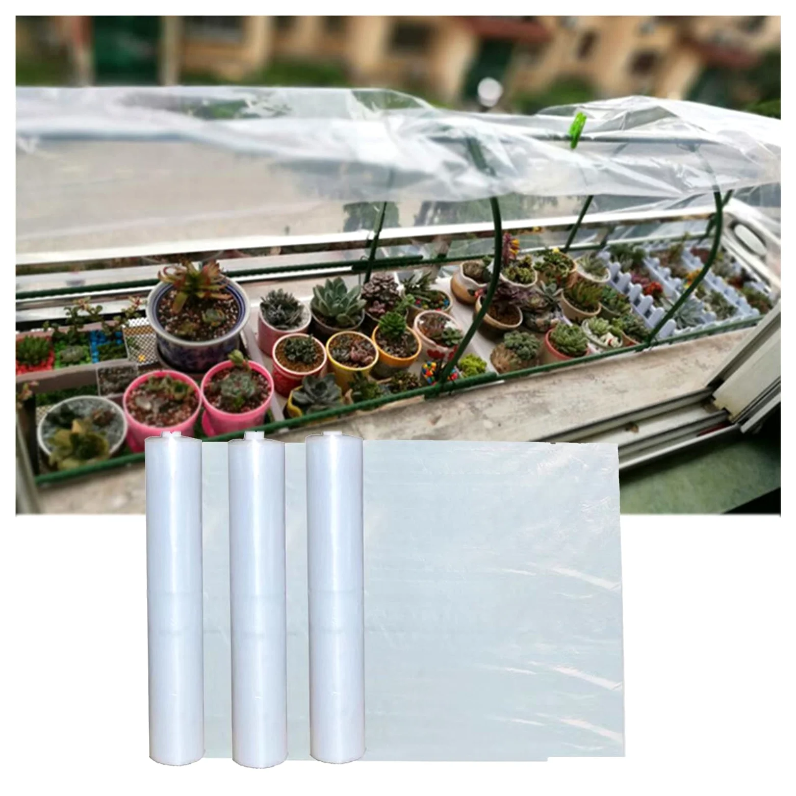 WIGING Película Plástica De Invernadero, Cubierta Vegetal De Invernadero De Polietileno, Placa Térmica De Invernadero Resistente A Los Rayos Ultravioleta para Jardines Hortícolas((WxL) 8x9m)