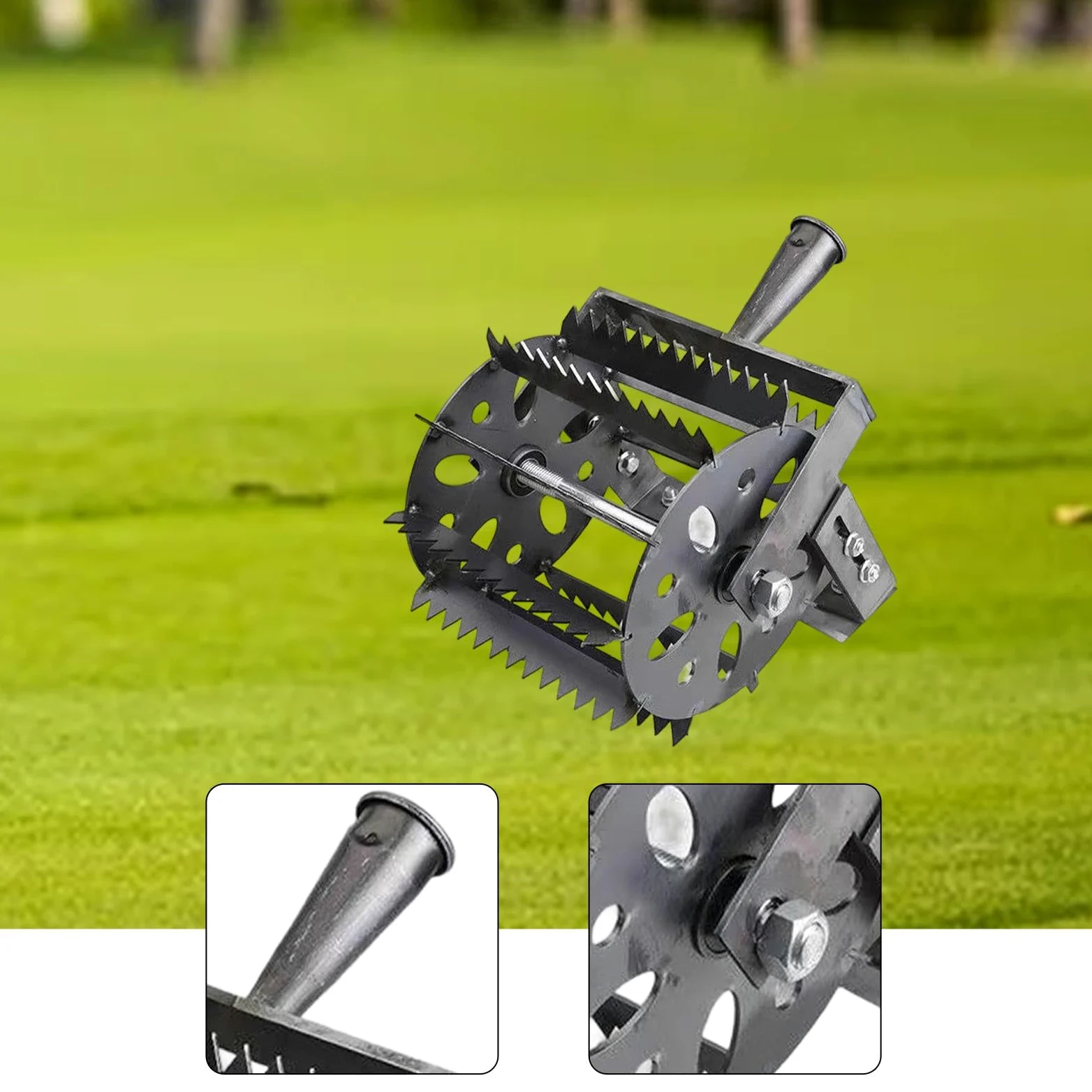 Desmalezadora Rotativa, Aireador de Césped, Cultivador Manual de Mano Resistente para Eliminar Malezas, Cultivador Manual de Empuje para Jardín, Patio