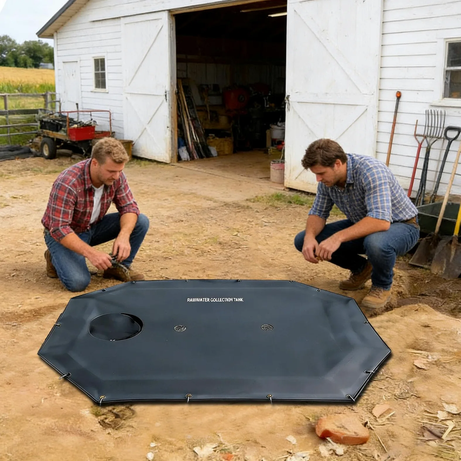 Captación de Lluvia Almacenamiento Subterráneo de Agua Pluvial | Colector de Agua para Patio Trasero para Macizo de Flores, Pasarela, Riego, Entrada, Terraza, Césped, Patio Trasero, Jardín