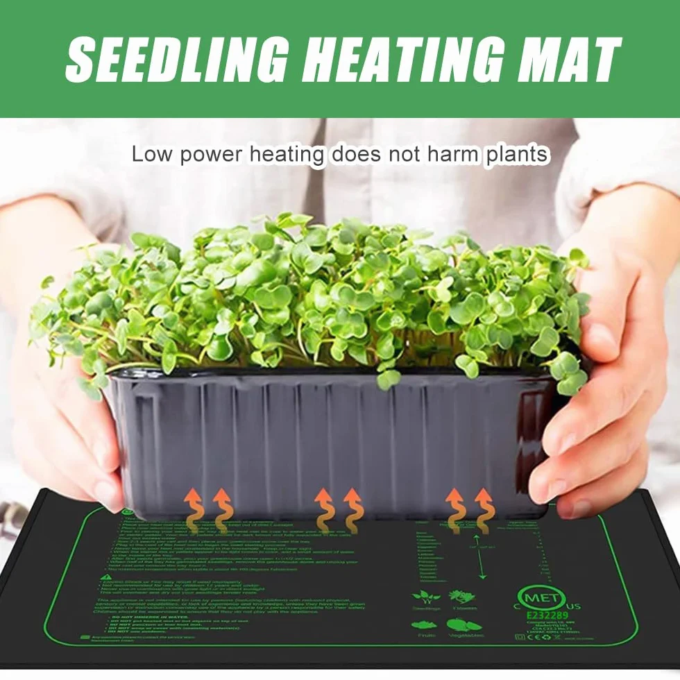 Mineup Estera Térmica para Plántulas, 50w Manta Térmica de Semilla Almohadilla, Alfombrilla térmica Duradera para plántulas, Esterilla Calefactora Plantas, para Germinar Semillas o Fermentadora