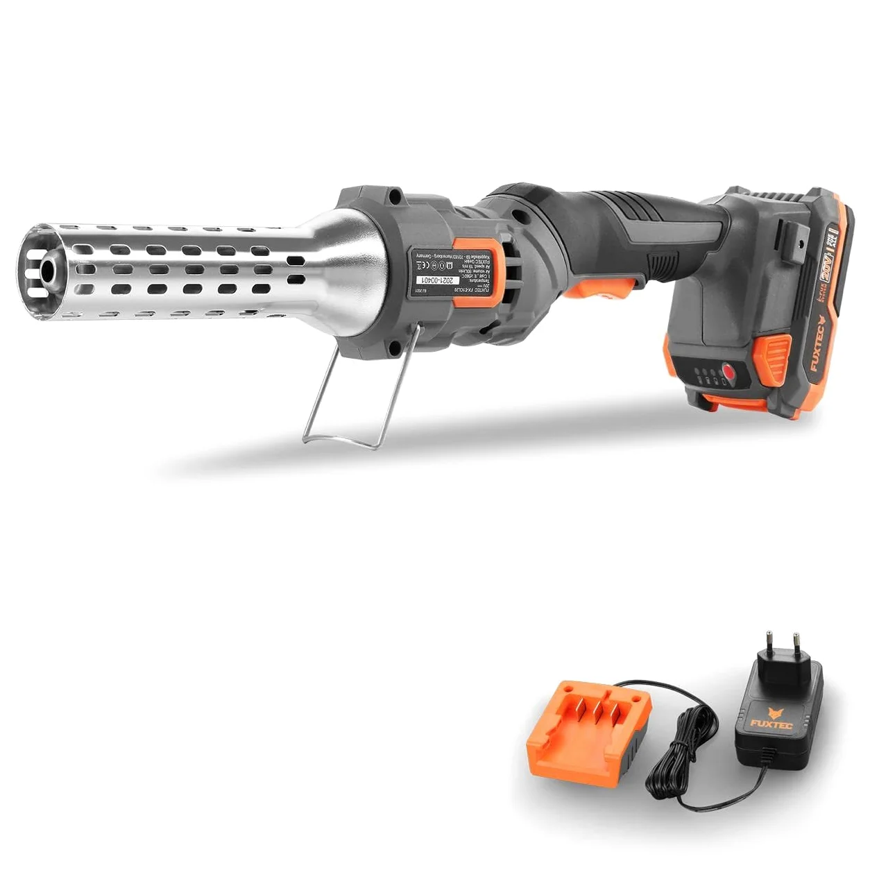 FUXTEC Encendedor 20V para Barbacoa y Chimenea – hasta 550?°C – con batería y Cargador