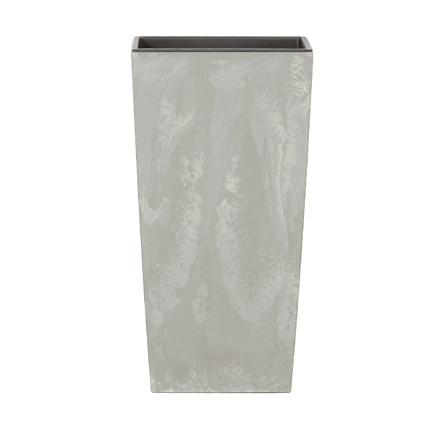 Prosperplast Urbi Square Beton - Maceta jardinera de hormigón, diseño de hormigón, 2 en 1, incluye maceta de plástico cuadrada (325 mm)
