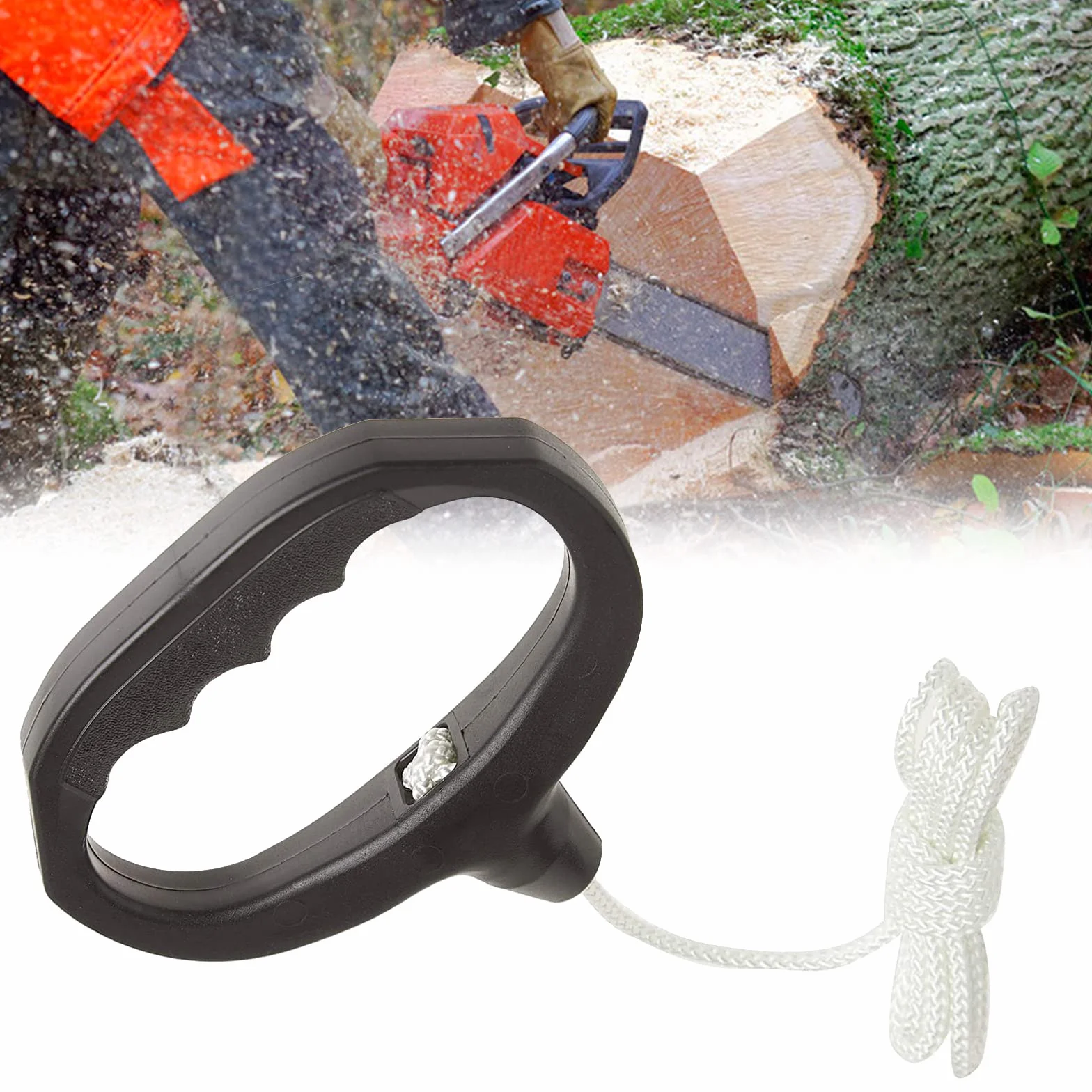 Mango y cuerda de alto rendimiento, mango de arranque y cuerda, multiuso, piezas de repuesto para jardín utilizadas para motores lanzadores de nieve