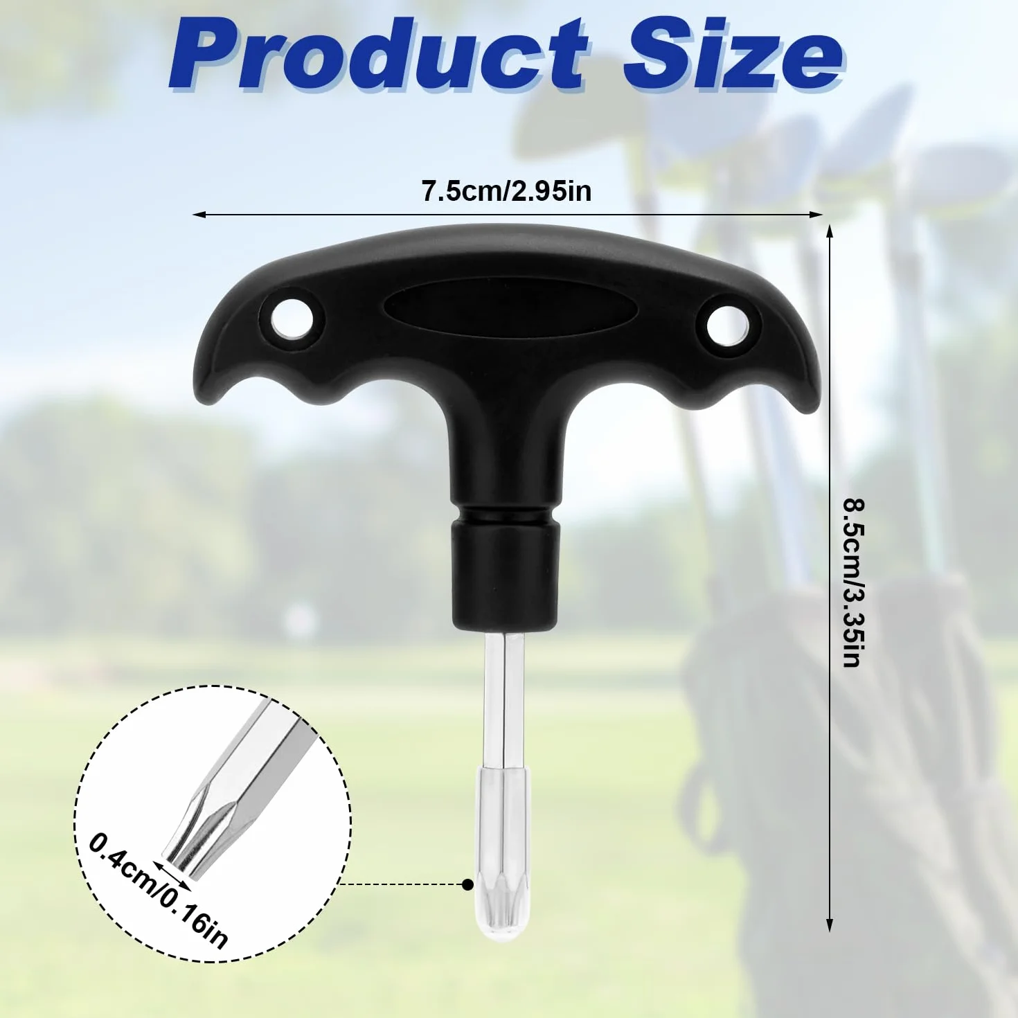 NQEUEPN Klucz golfowy regulowany z plastikowym uchwytem, śrubokręt ze stali nierdzewnej (czarny)
