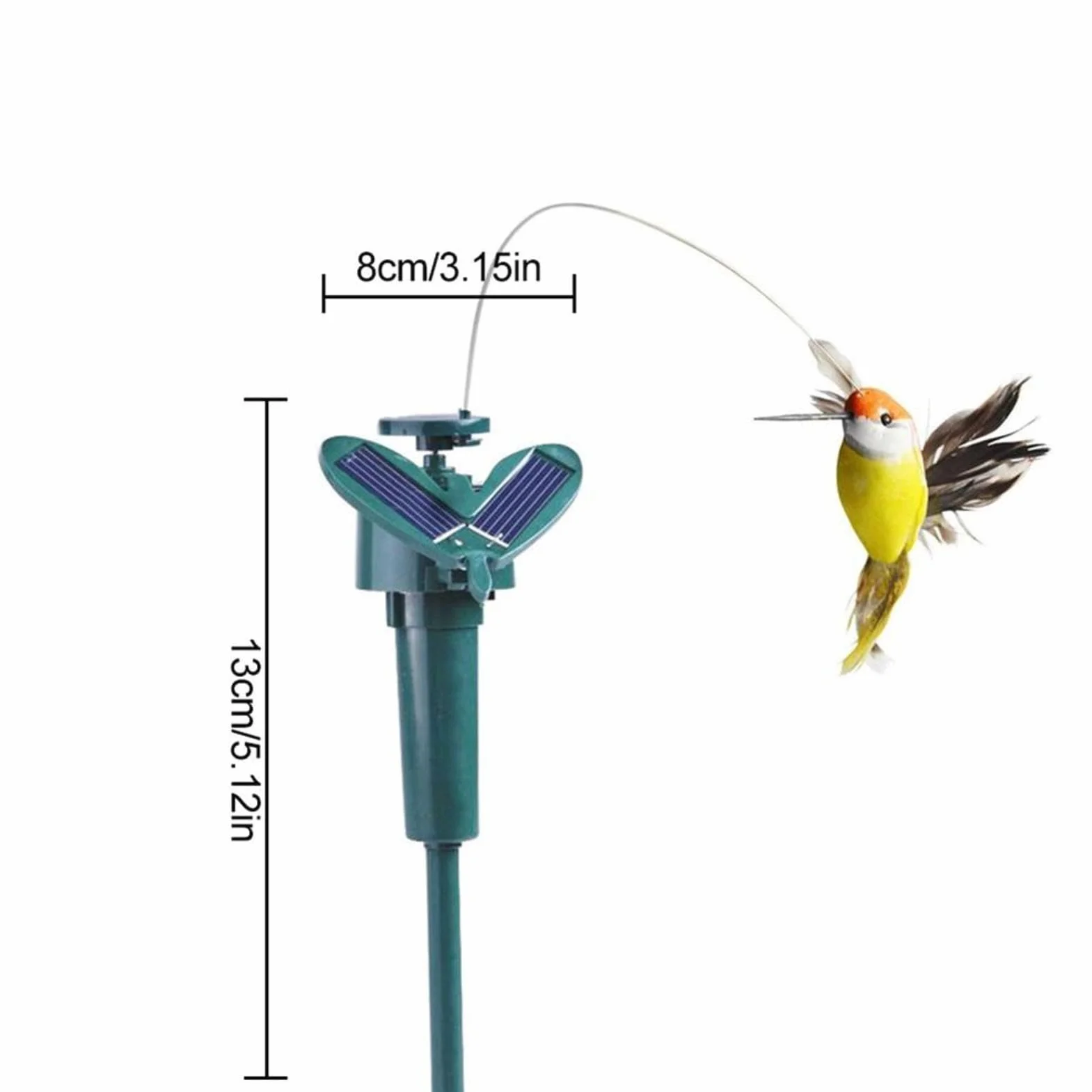 Genérico Colibrí Solar Jardín Estaca, 2 Piezas Estaca Solar para Jardín De Colibrí, Pájaro Decorativo, Fácil En Tierra Plantas Flores para Plantas Flores Patio Macetas Regalo