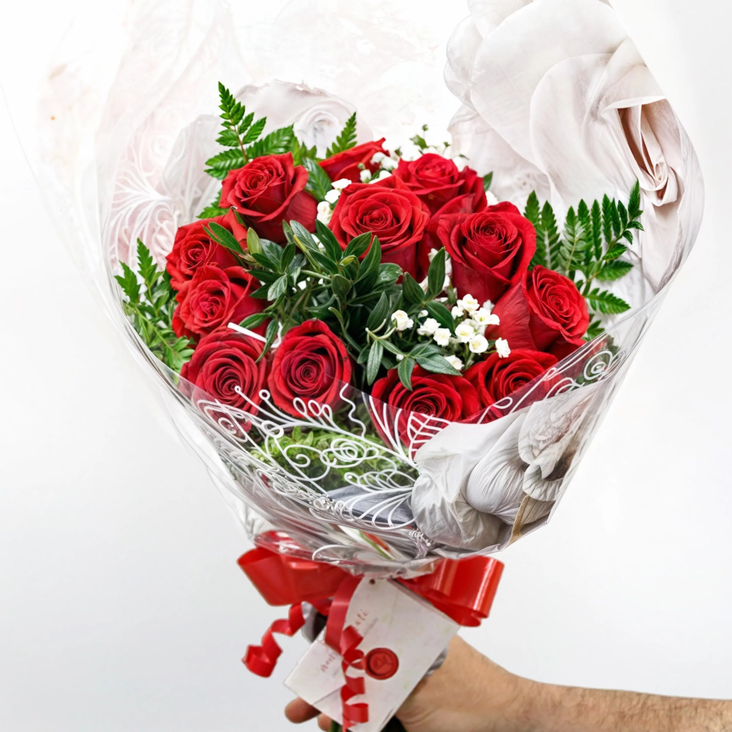teleROSA Ramo 12 Rosas Rojas- Flores naturales a domicilio – Tú decides la fecha y el horario de entrega de lunes a sábado - Incluye tarjeta dedicatoria Multicolor