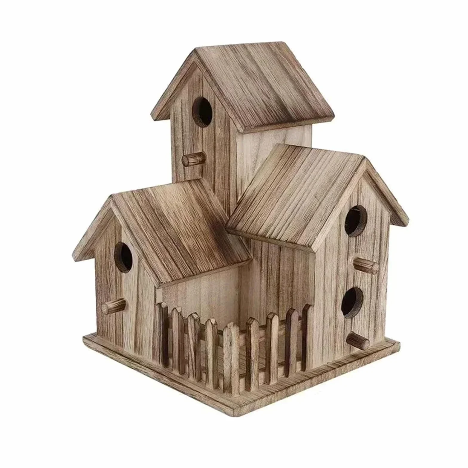 Nido de Madera para pájaros Casa de pájaros Madera for Exteriores, jardín, Patio, Nido for, Caja montable, cría, for petirrojos(Color 2)