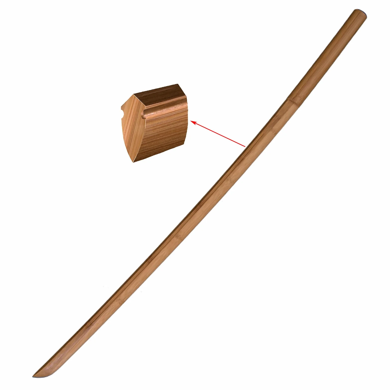 Katana de bambú Natural Bokken de práctica Kendo 103cm Espadas samuráis de Madera Hechas a Mano