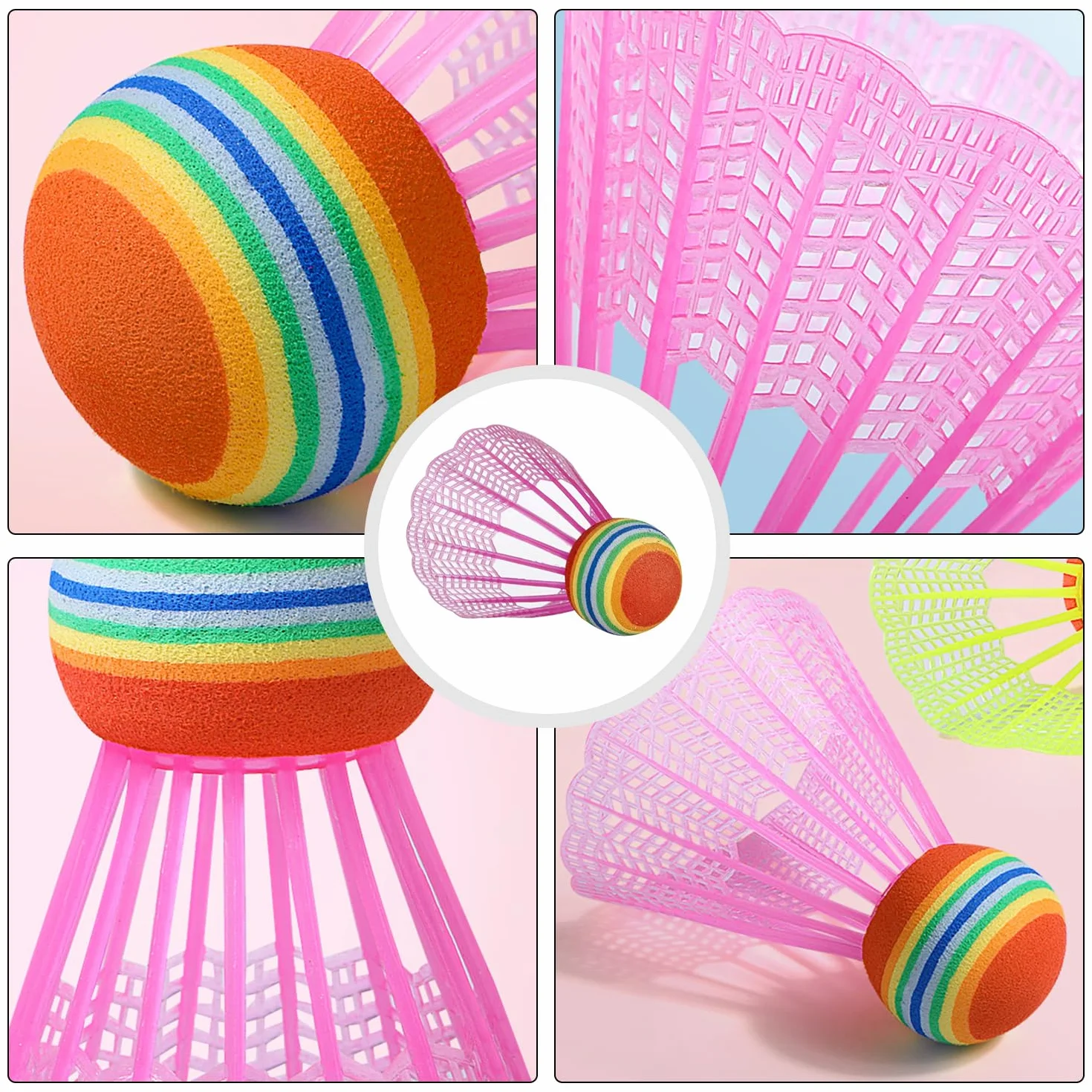 MEMOFYND Bádminton de plástico colorido, duradero para interiores y exteriores, entrenamiento y juegos