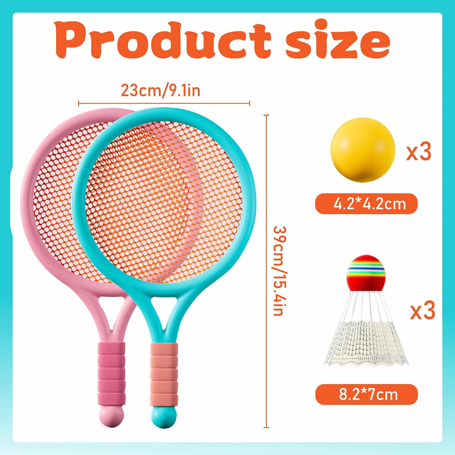 Raqueta de Tenis para Niños Interior y Exterior Azul Rosa