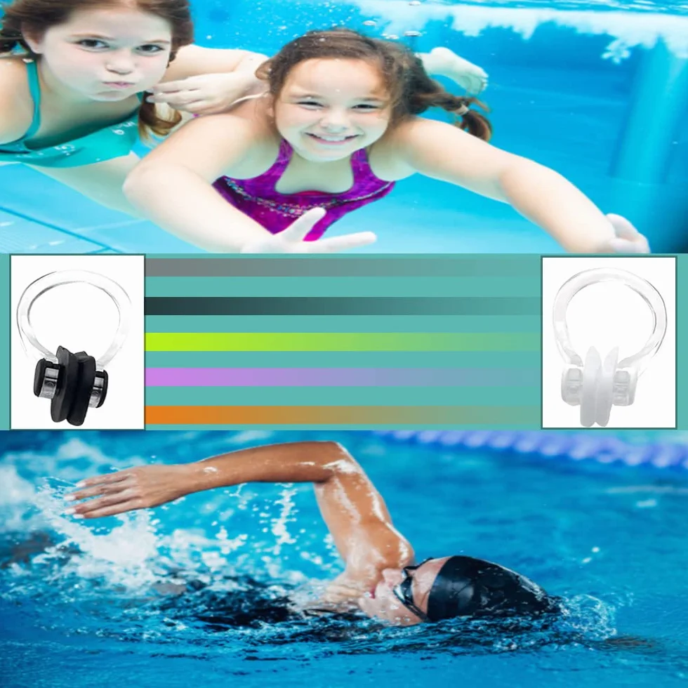 Pinzas para la Nariz de Silicona 2 Pcs Impermeable Entrenar Buceo Natación