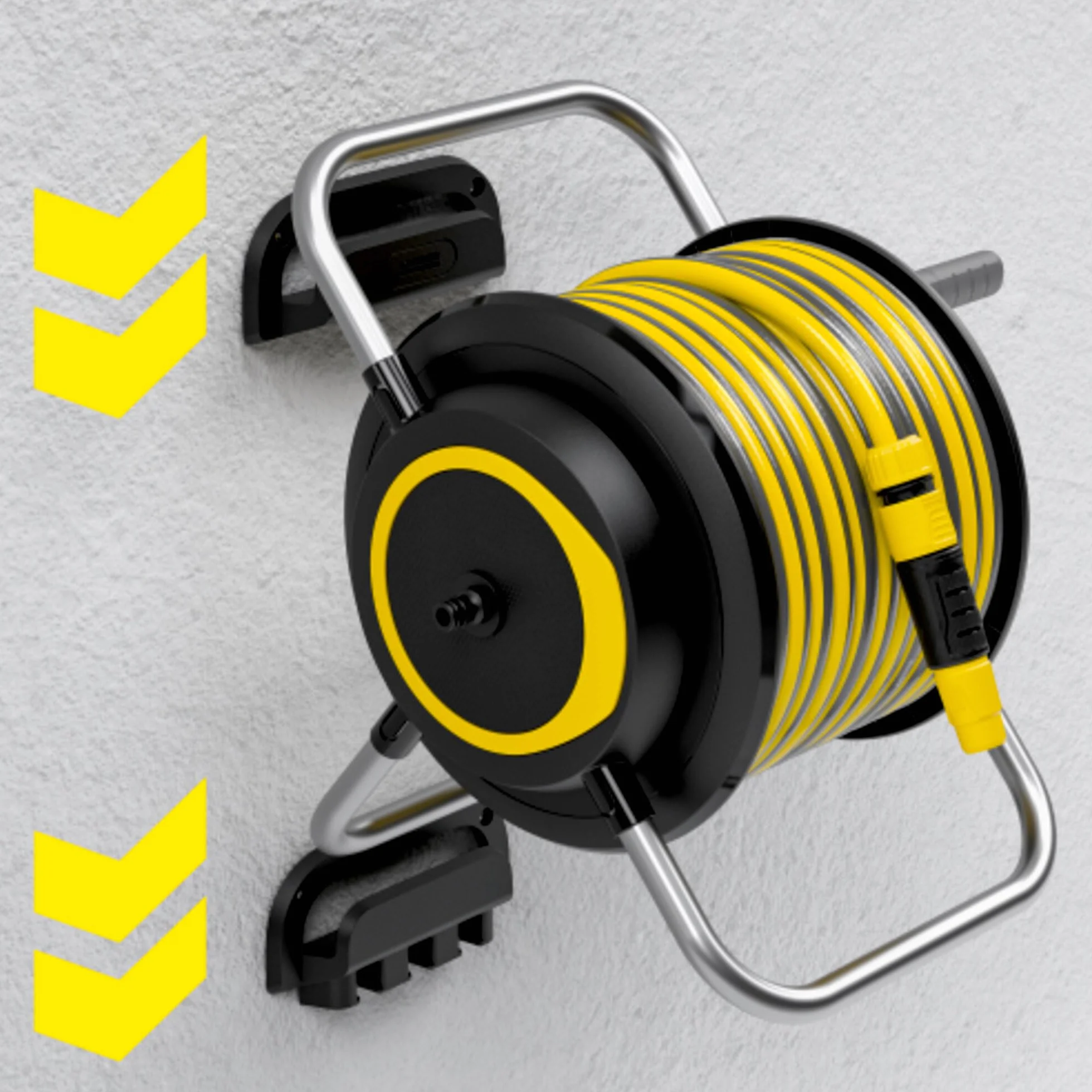 Kärcher Soporte para manguera HR 4.30: flexible, fácil almacenamiento en la pared y uso móvil en el jardín, soporte para jeringa, manguera de 30 m y accesorios, color negro