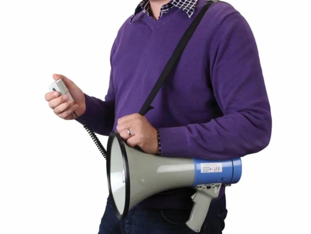 Velleman Megáfono 25 W 500 m Sirena Función Vocal Silbato Micrófono Deportivo