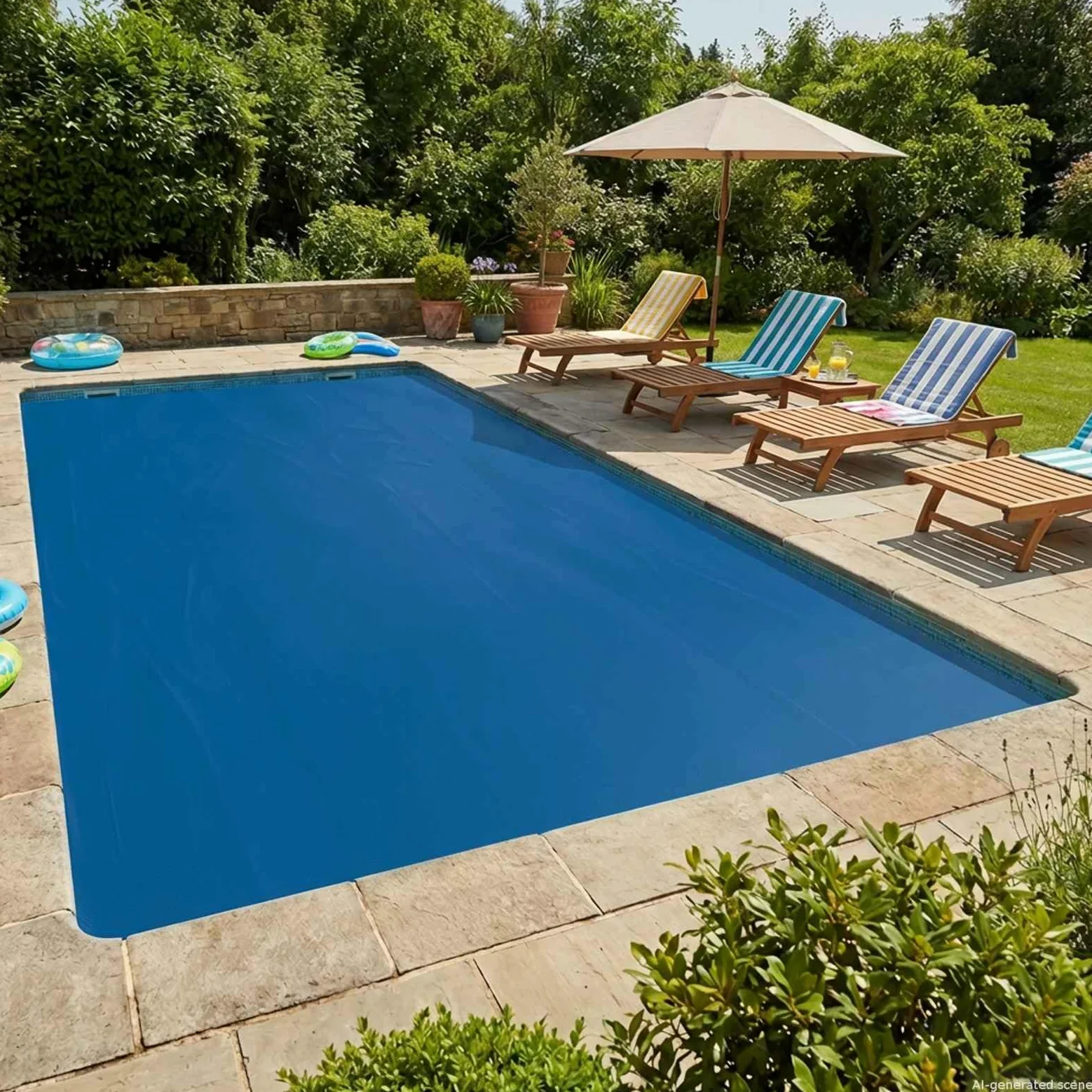 Cubierta para piscina extra pesada 600 x 400 cm, lámina de polietileno con cámaras de aire, lámina solar para piscina y jacuzzi, reduce la evaporación del agua, protección para jardín al aire