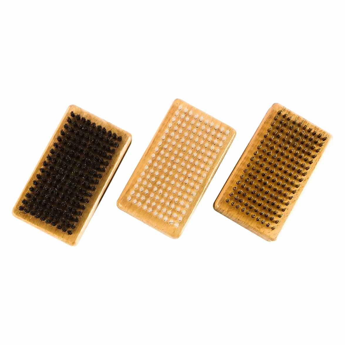 Juego de 3 Cepillos de Cera para Esquí y Snowboard, Nailon, Latón y Crin
