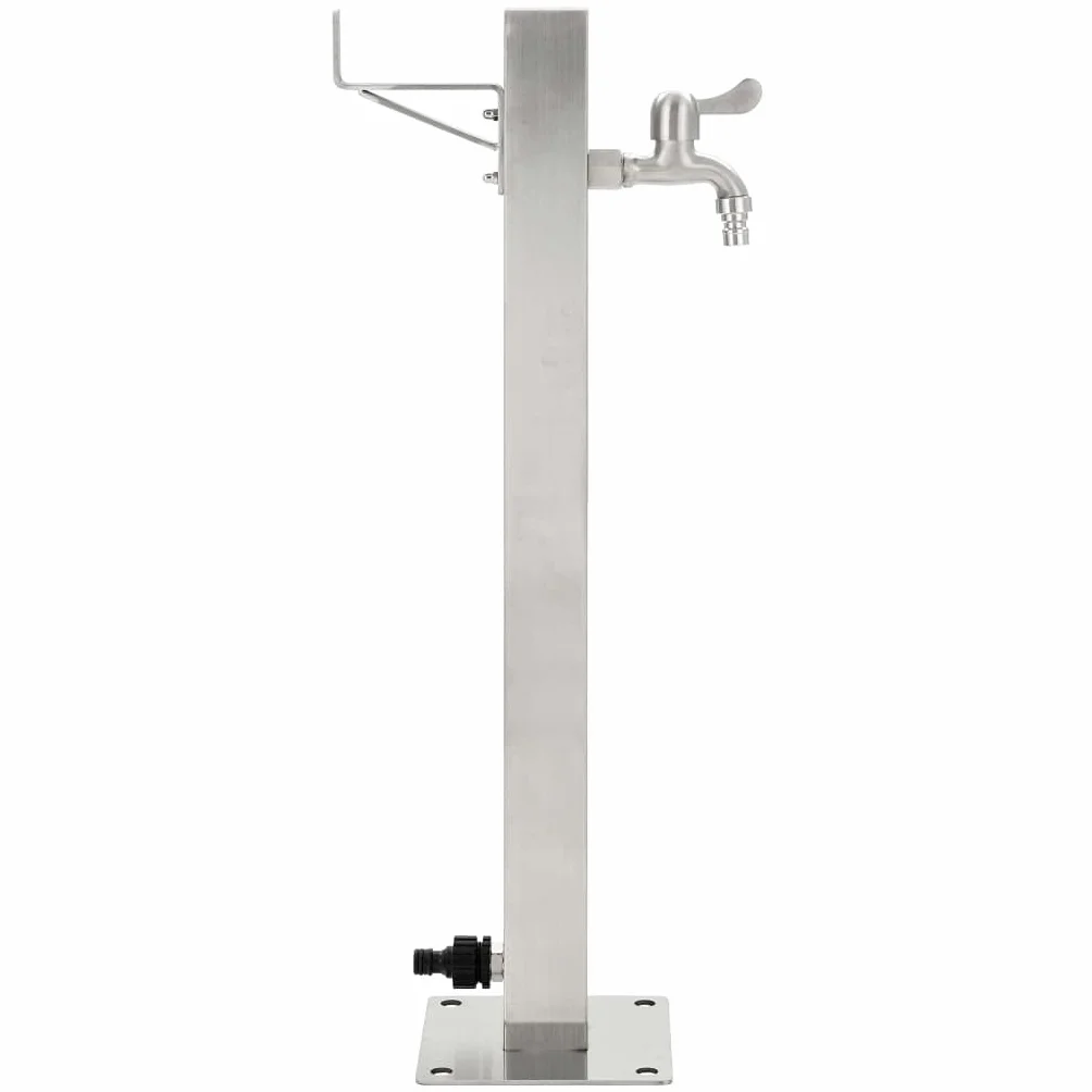 vidaXL Columna Agua para Jardín Acero Inoxidable Cuadrada 65 cm Fuente Patio