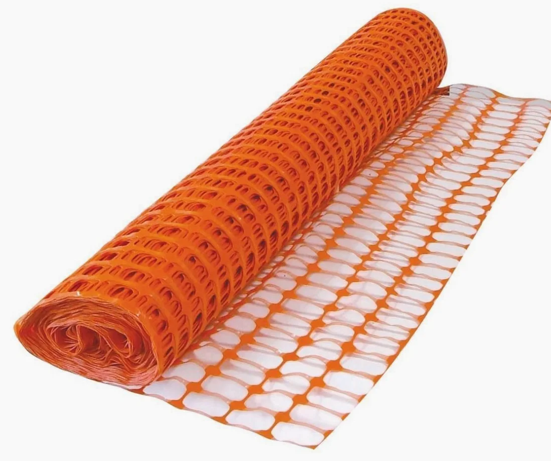 Red de obra de plástico naranja alta cm 120 larga 50 metros vallas