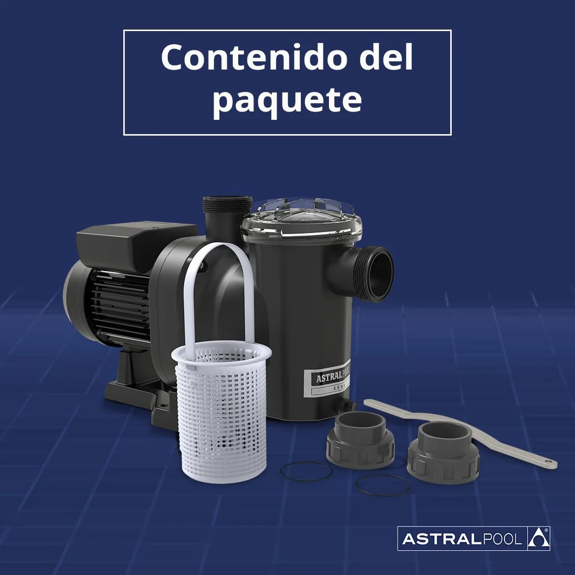 Astralpool BOMBA SENA 1 CV MONO, Plástico, negra.