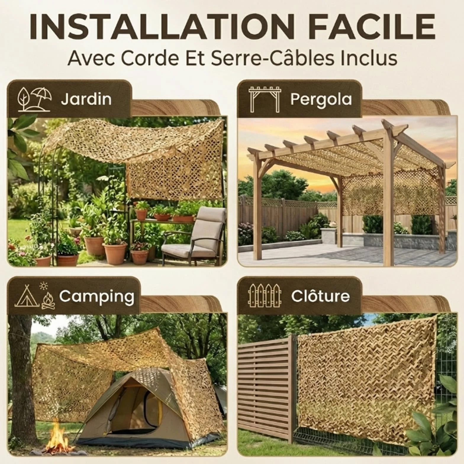 Red de Camuflaje Militar Reforzada Anti-UV Protección Solar Vela de Sombreado Terraza Pergola Jardín Caza Airsoft