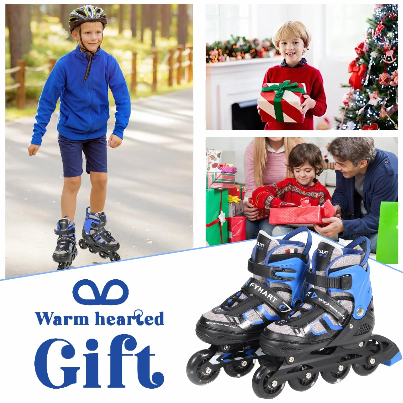 Patines en Línea Ajustables 4 Ruedas para Niños, Jóvenes y Adultos, 4 Tamaños, Uso Interior y Exterior