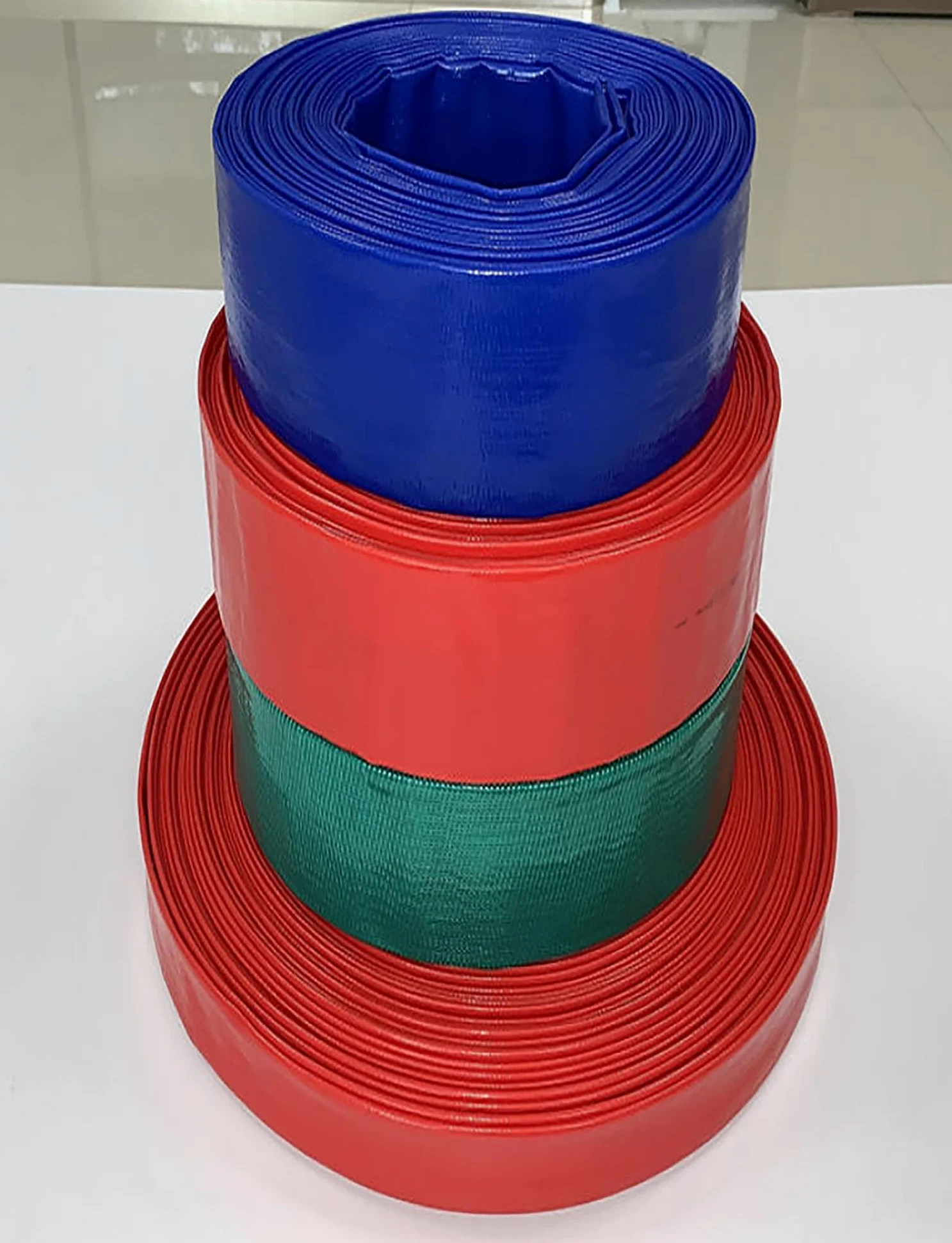 Manguera plana de PVC reforzado | Riego de jardines multicolor de varios tamaños: descarga de agua(Green,ID 1.2 inch- 20m)