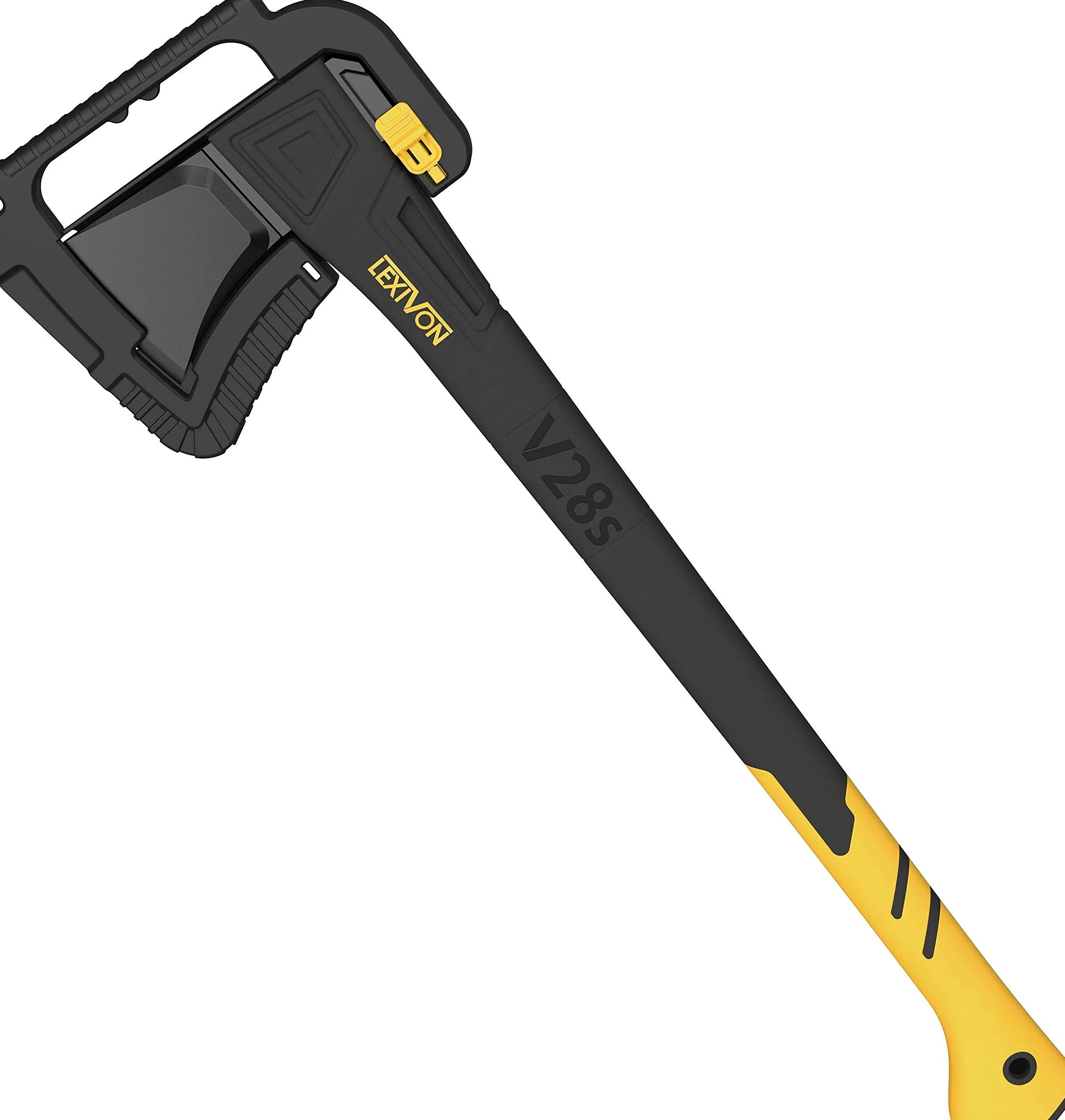 LEXIVON Hacha de división V28s, Mango Compuesto de Fibra de Vidrio Ligero de 71 CM y Agarre ergonómico TPR | Funda Protectora de Transporte incluida [LX-V28s]