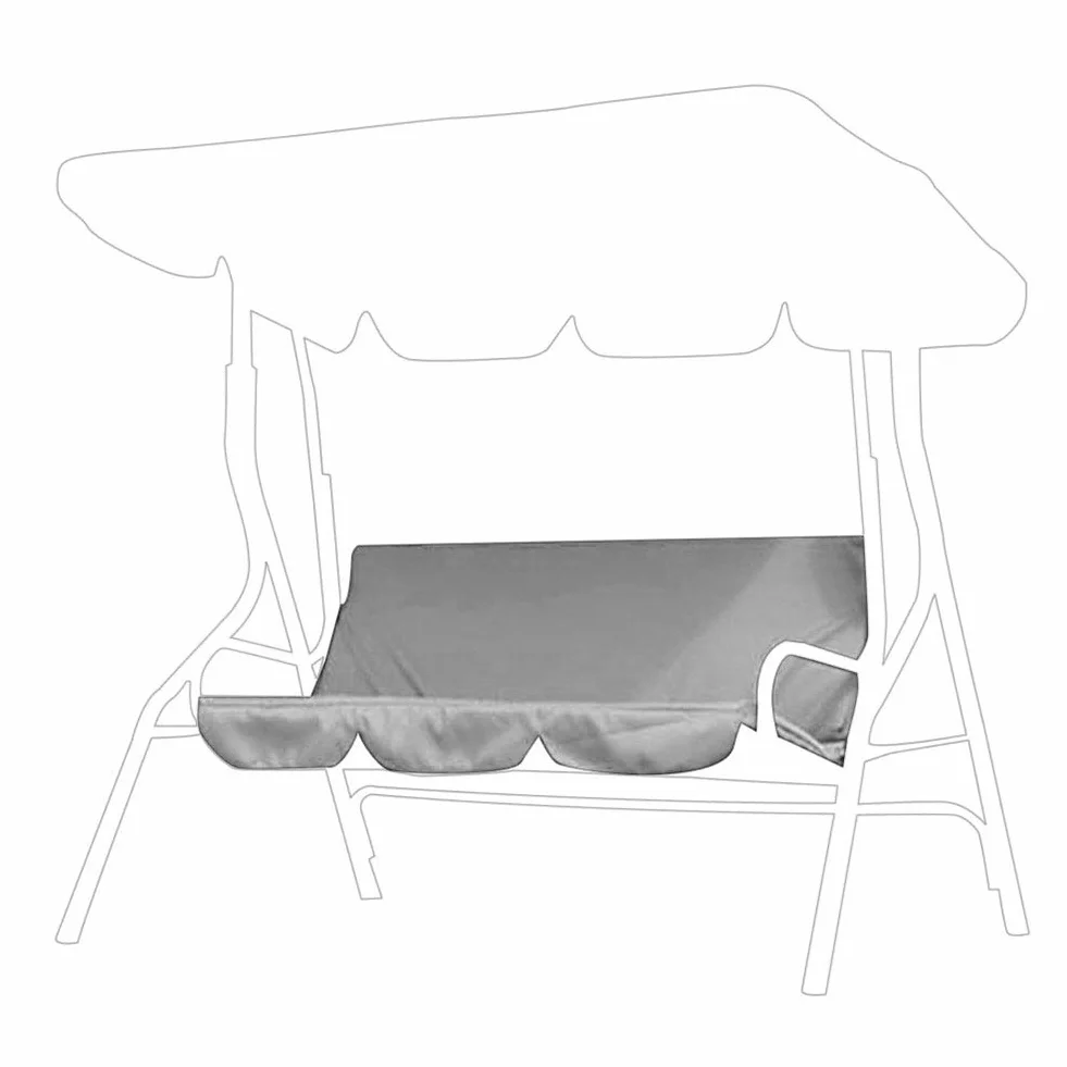 Socobeta Cojín de Columpio de 3 plazas Funda de Asiento de Columpio fácil de Limpiar para Patio para Patio(Gray)