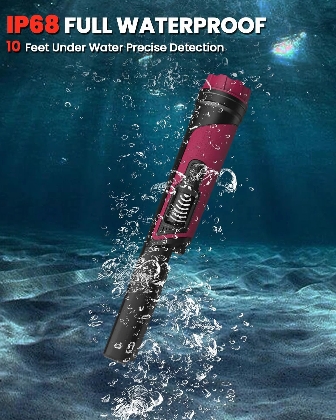 DR.ÖTEK Detector de metales, IP68 puntero de mano totalmente impermeable con pantalla LCD, innovadora función de cancelación de interferencias, mayor sensibilidad, 3 modos, reliquias, monedas