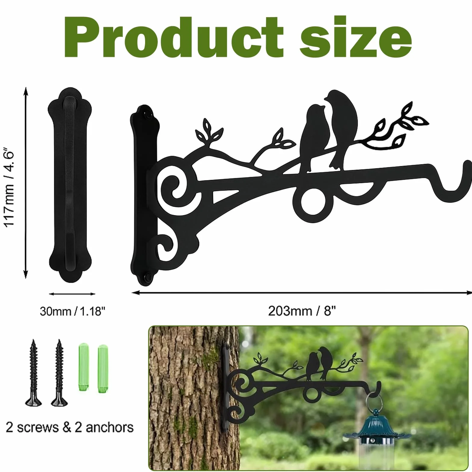 2 Piezas Soporte Plantas Colgantes Gancho Plantas Pared Colgador Plantas Pared Ldeal Para Colgar Cestas Para Pájaros Casitas Decoraciones de Jardín y Más Añadiendo un Toque Natural y Artístico