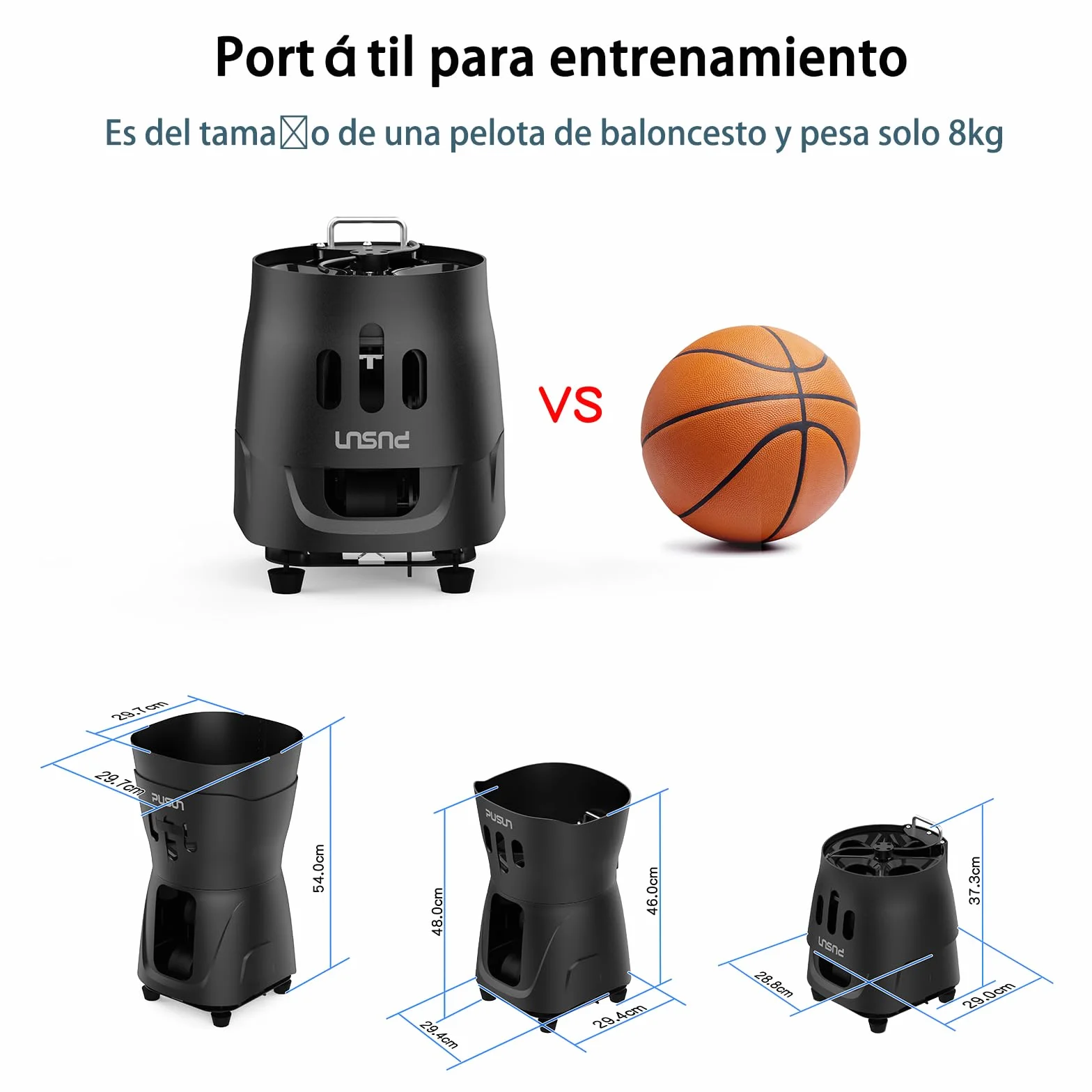 Máquina Lanzadora de Pickleball PP-Mini Pro, 8-60km/h, 45+ Pelotas, Control App