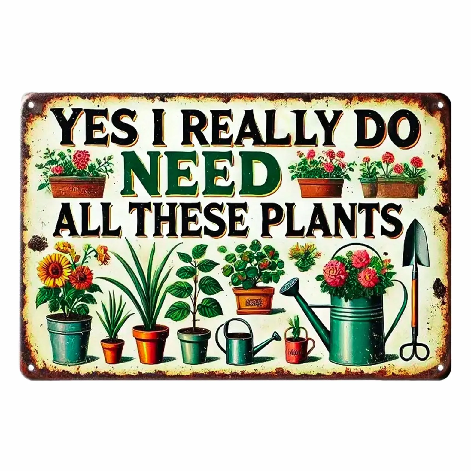 Letrero Metálico para Jardín, Letrero Vintage de Hojalata, Creativo y único, Decoración Artística para Pared, Adecuado para Restaurantes, Cafeterías y Bares (30 × 20 cm)